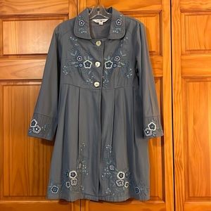 Embroidered 100% Cotton Coat/Tunic, Size XS